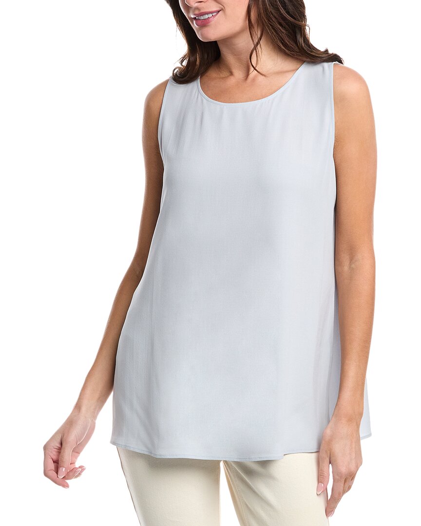 Eileen Fisher Sleeveless Silk Tunic Tank Purple