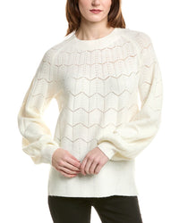 Love Token Pointelle Sweater White Regular 0 (XS)