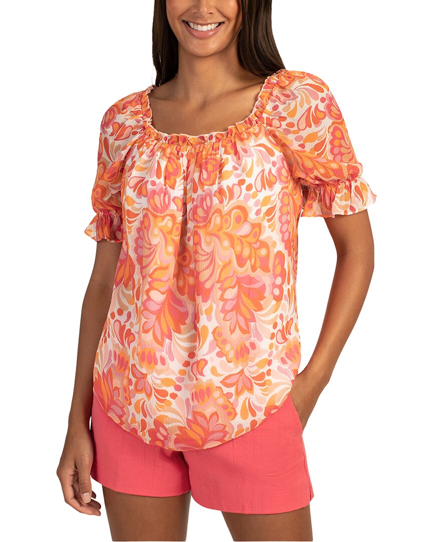Trina Turk Sophia 2 Silk-Blend Top Regular 0 (XS) Pink