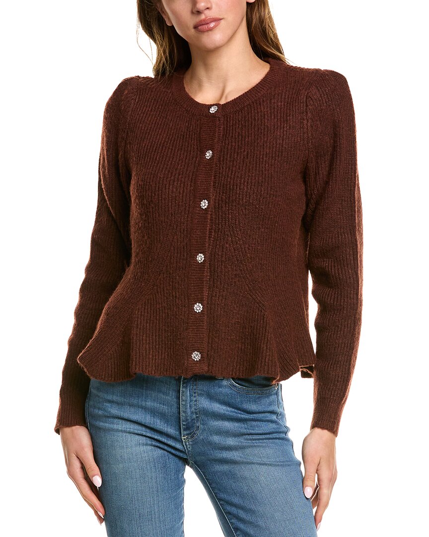 Sam Edelman Keegan Flounce Cardigan Brown Multi