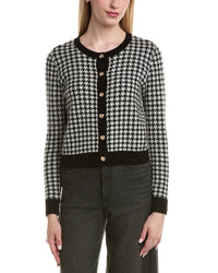 Bruno Magli Houndstooth Wool & Cashmere-Blend Cardigan