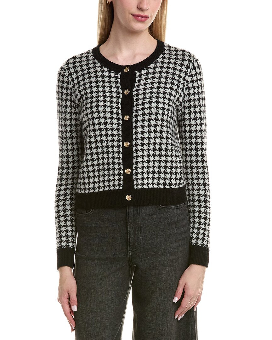 Bruno Magli Houndstooth Wool & Cashmere-Blend Cardigan