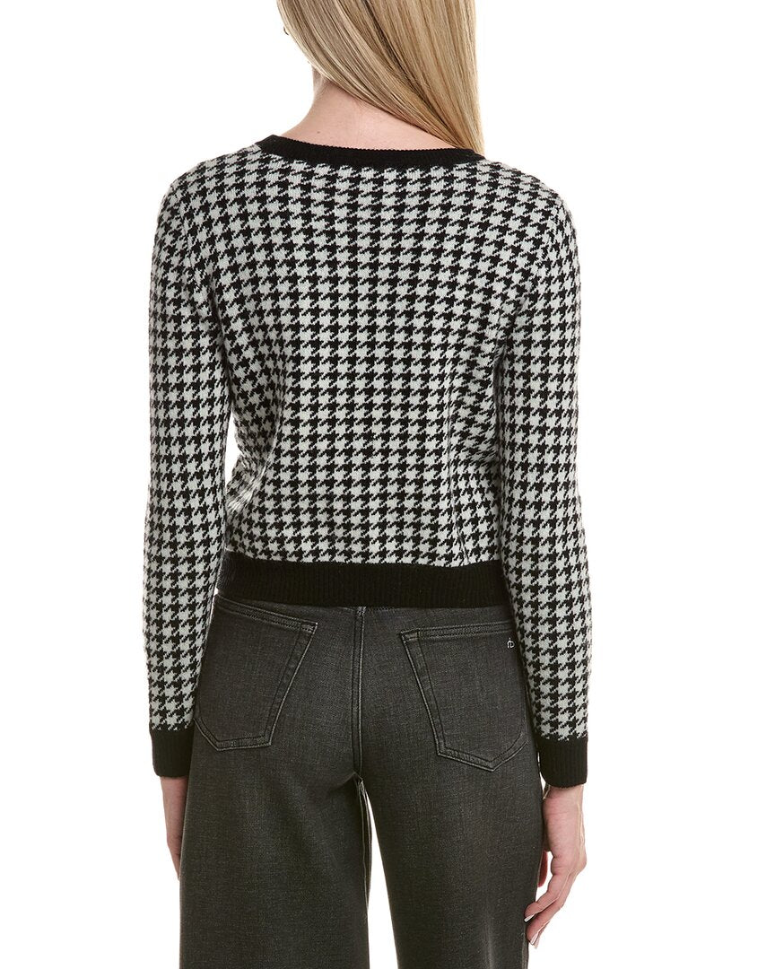 Bruno Magli Houndstooth Wool & Cashmere-Blend Cardigan