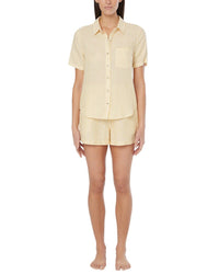 Onia Air Linen-Blend Short Sleeve Shirt White