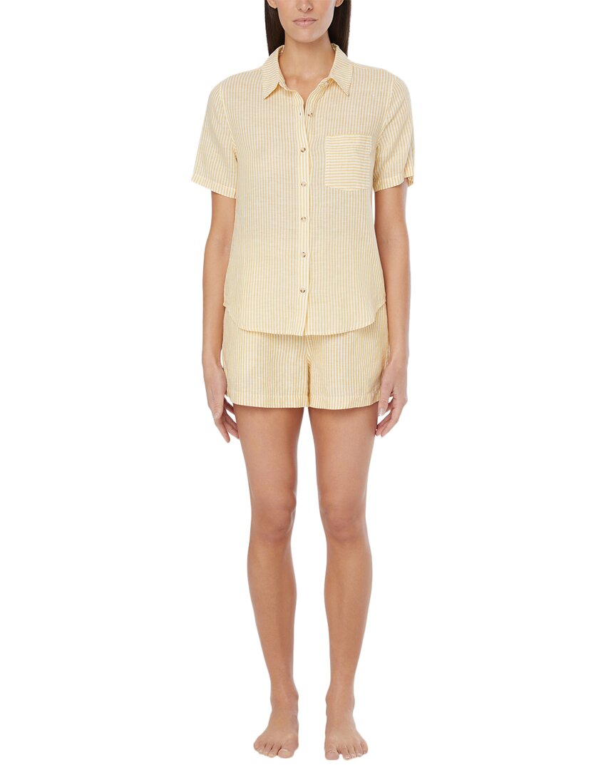 Onia Air Linen-Blend Short Sleeve Shirt White