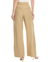 Enza Costa Twill Pleated Linen-Blend Pant