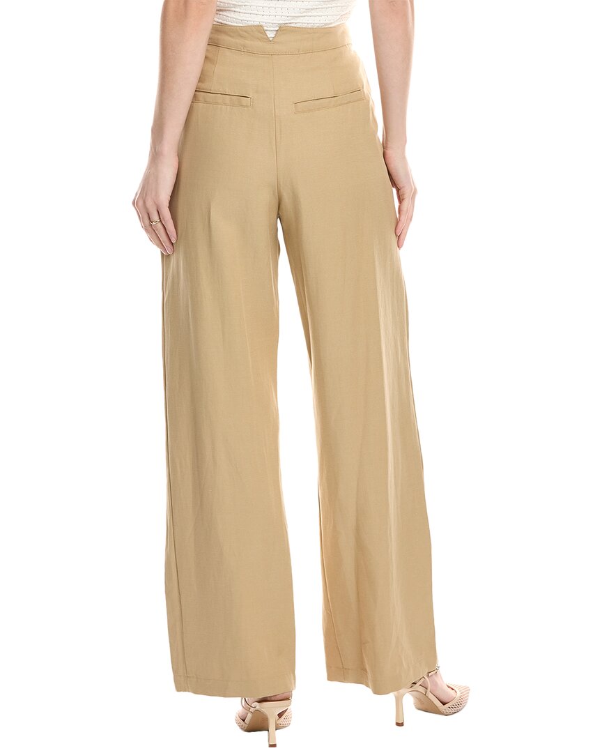 Enza Costa Twill Pleated Linen-Blend Pant