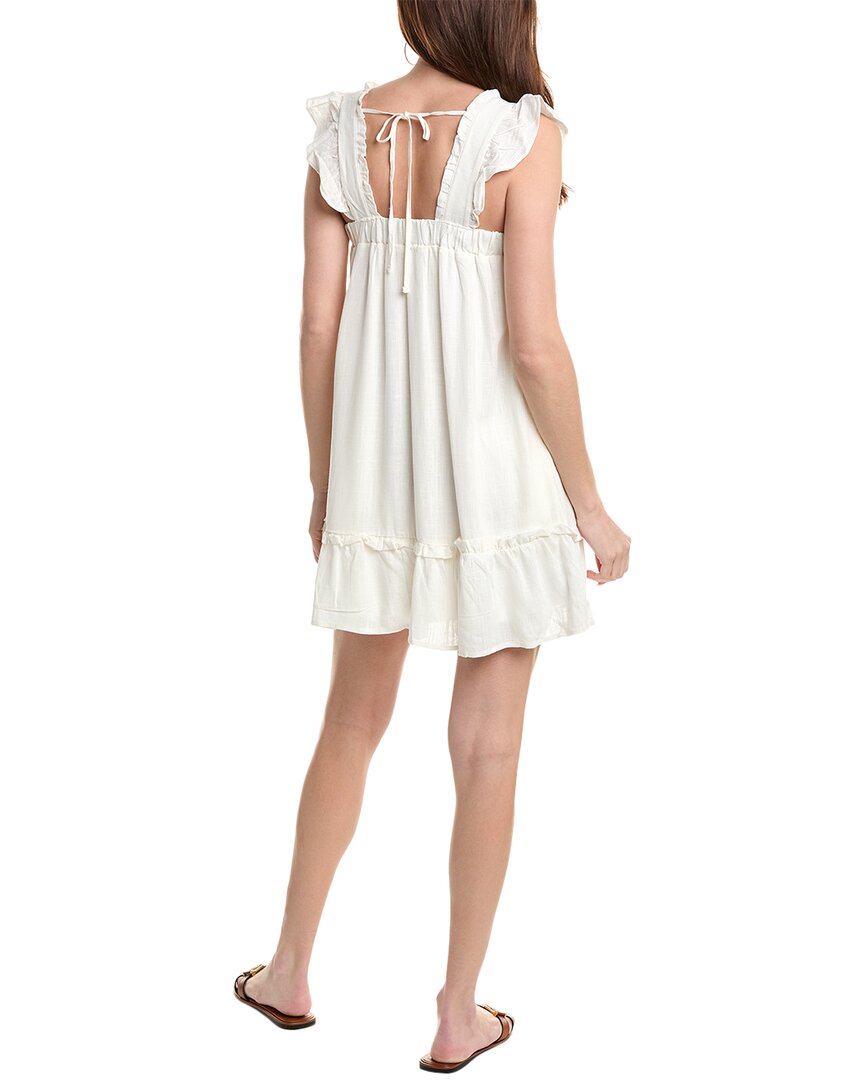 Brook + Lynn Ruffle Linen-Blend Mini Dress