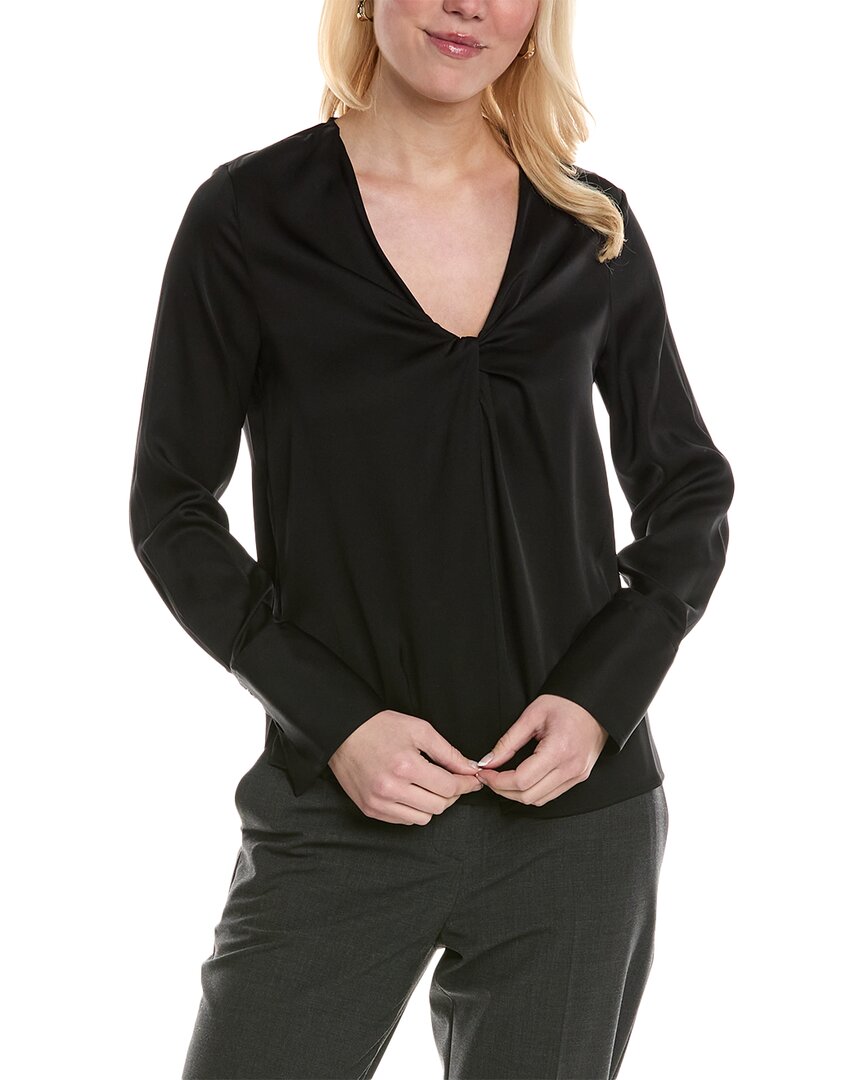 Hugo Boss Bidinta Silk-Blend Blouse Black