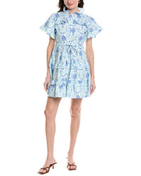 Sail To Sable Tiered Mini Dress Blue
