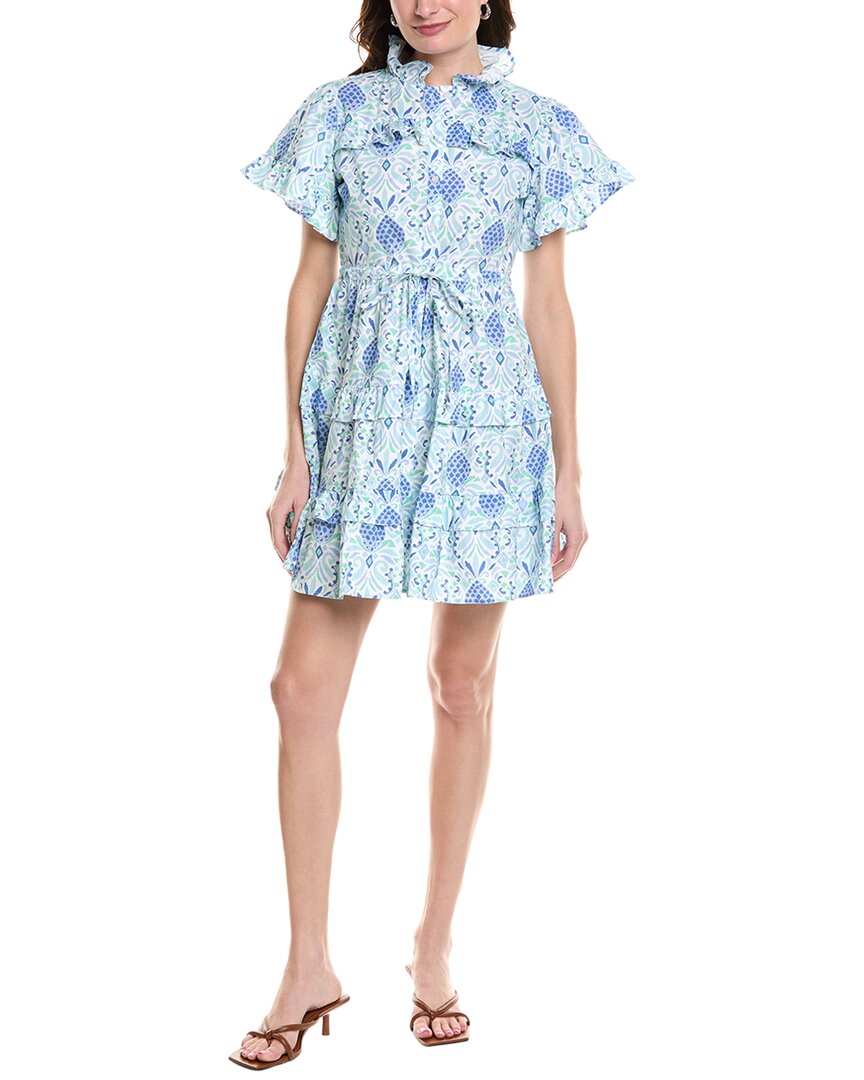 Sail To Sable Tiered Mini Dress Blue