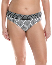 La Blanca Oasis Mid Rise Hipster Bottom Black And White