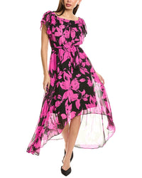 Joseph Ribkoff Off-The-Shoulder Midi Dress Pink