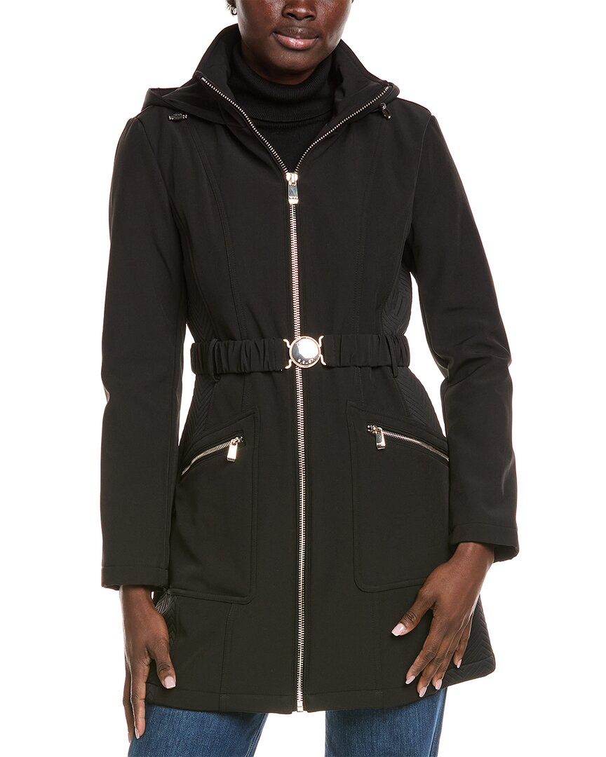 Kensie Seatbelt Buckle Hooded Softshell Jacket