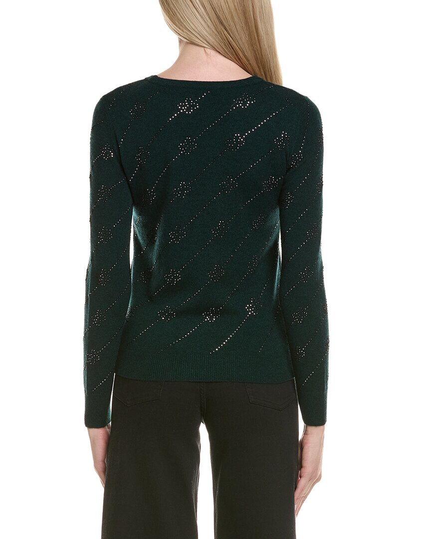 Sofiacashmere Heatset Diagonal Floral Wool & Cashmere-Blend Sweater