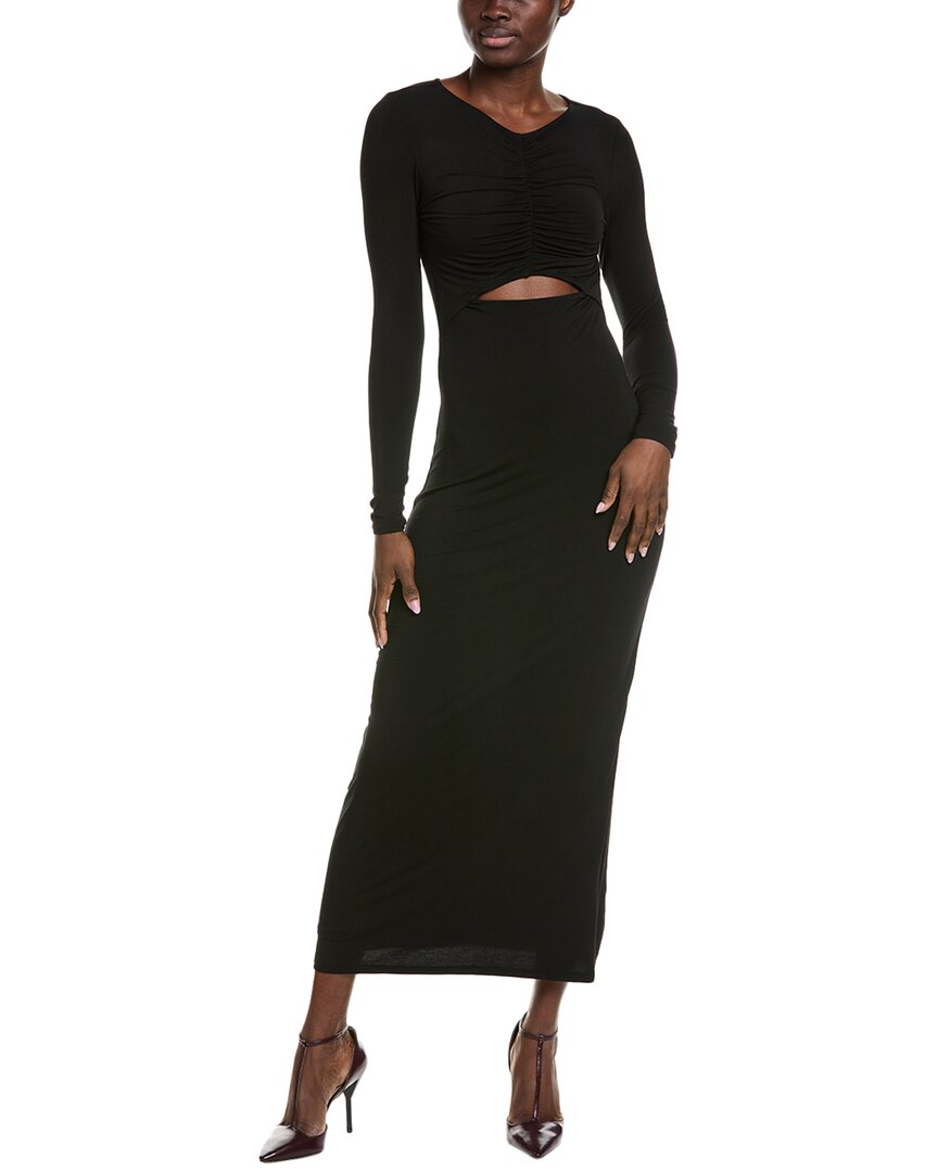 Sophie Rue Stella Ruched Maxi Dress Black