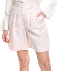 Derek Lam 10 Crosby Terri Wide Leg Linen-Blend Short Pink