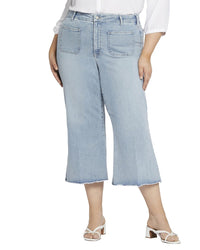Nydj Plus Patchie Divine Wide Leg Jean Blue