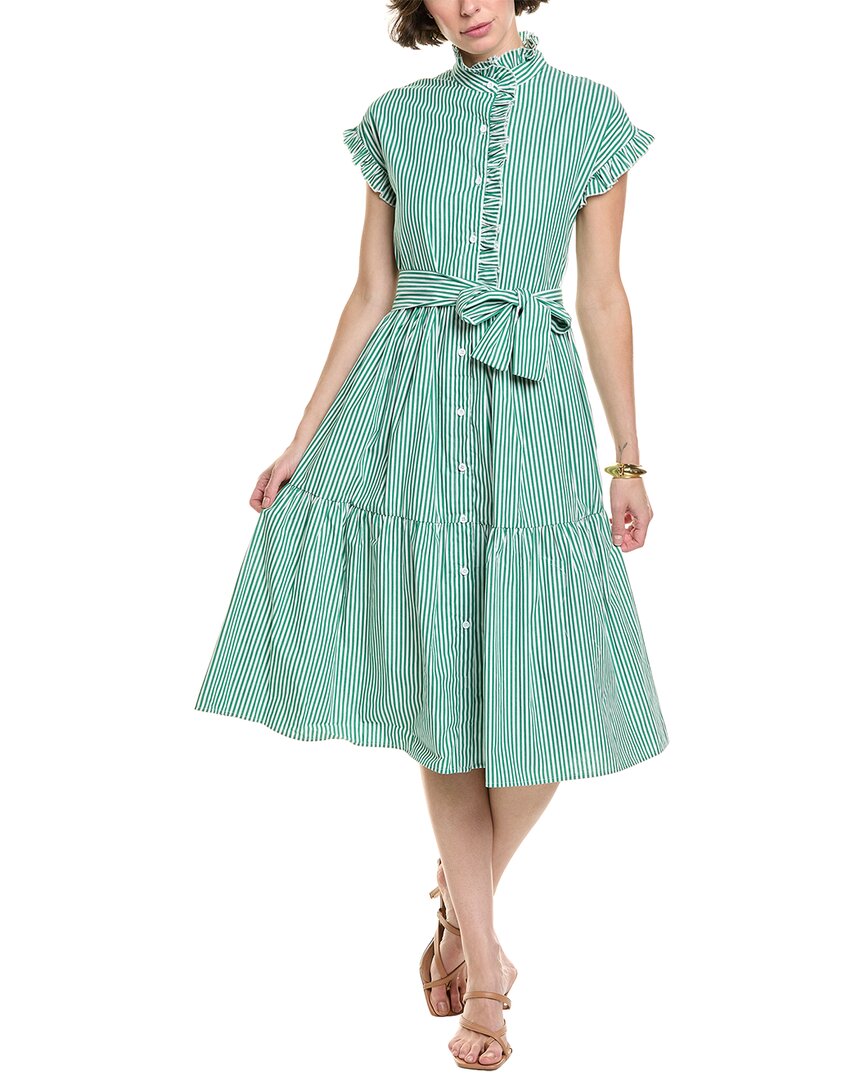 Area Stars Chloe Ruffle Midi Dress Green