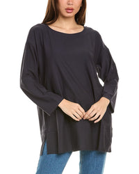 Eileen Fisher Ballet Neck Tunic Regular 00 (XXS) Navy