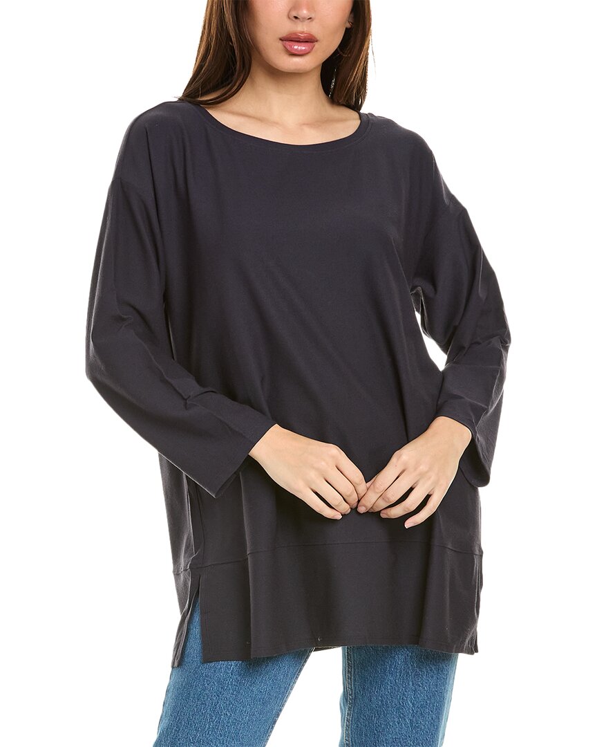 Eileen Fisher Ballet Neck Tunic Regular 00 (XXS) Navy