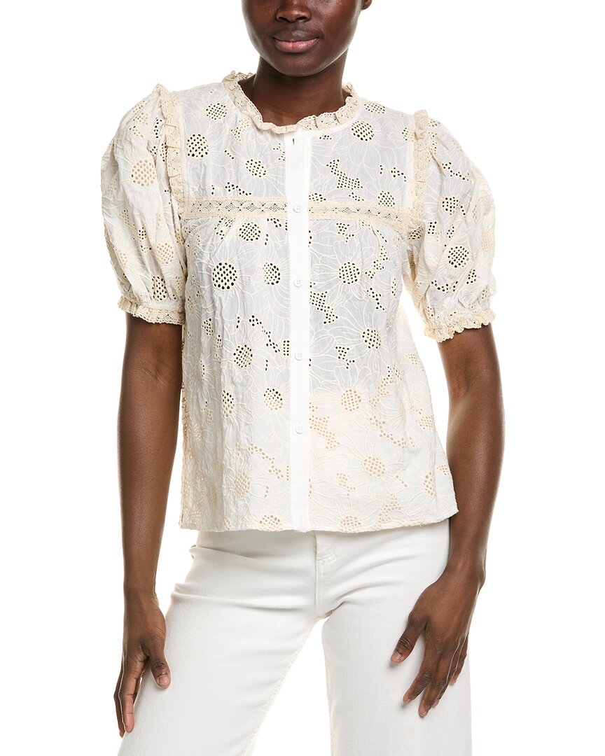 Stellah Embroidered Blouse White