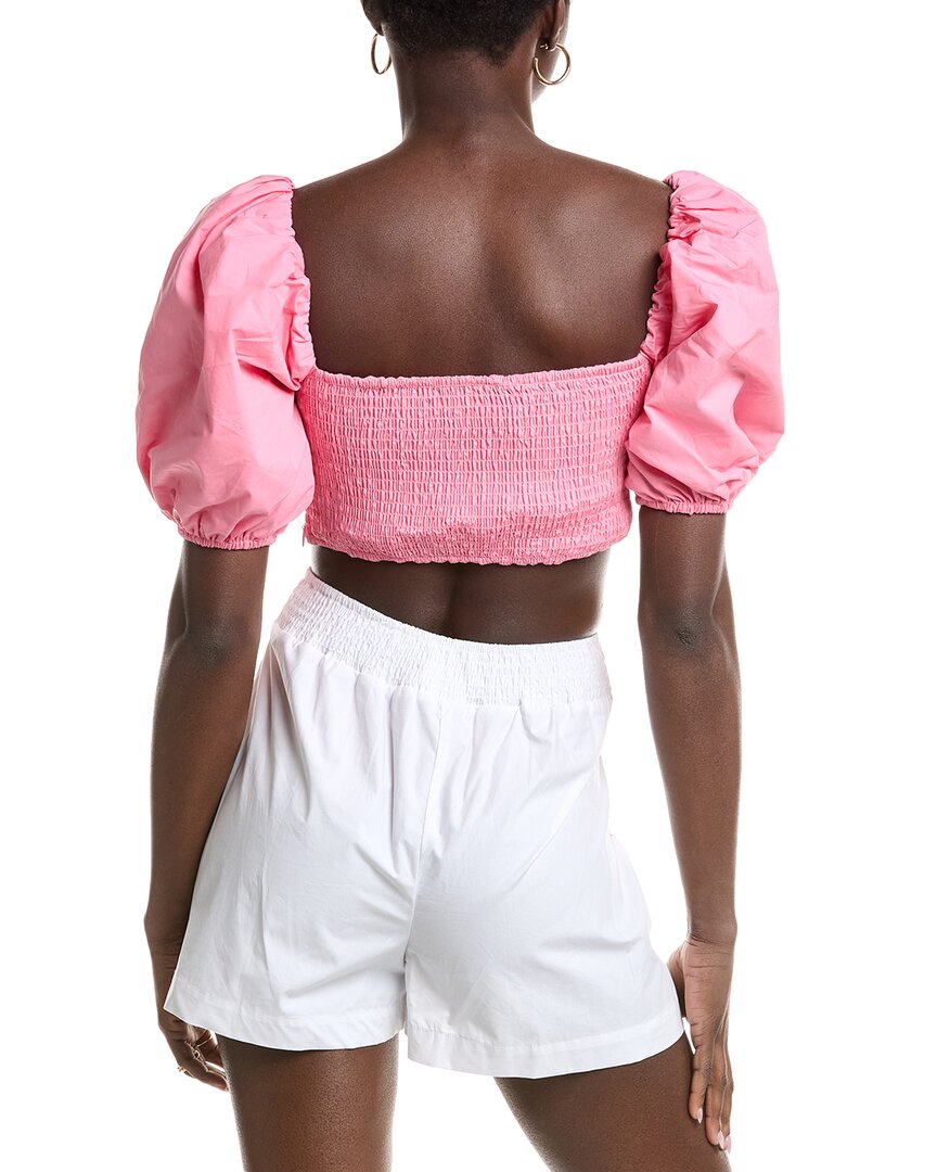Susana Monaco Poplin Puff Sleeve Crop Top