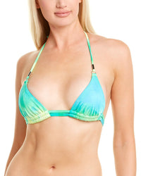 Sports Illustrated Swim Triangle Bikini Top Green