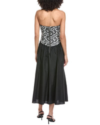 Toccin Melody Corset Midi Dress - Black