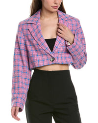 Ganni Cropped Blazer Pink