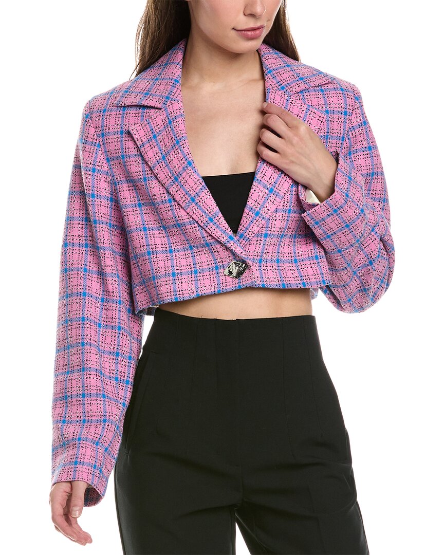 Ganni Cropped Blazer Pink
