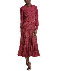 T Tahari Tiered Maxi Dress Red
