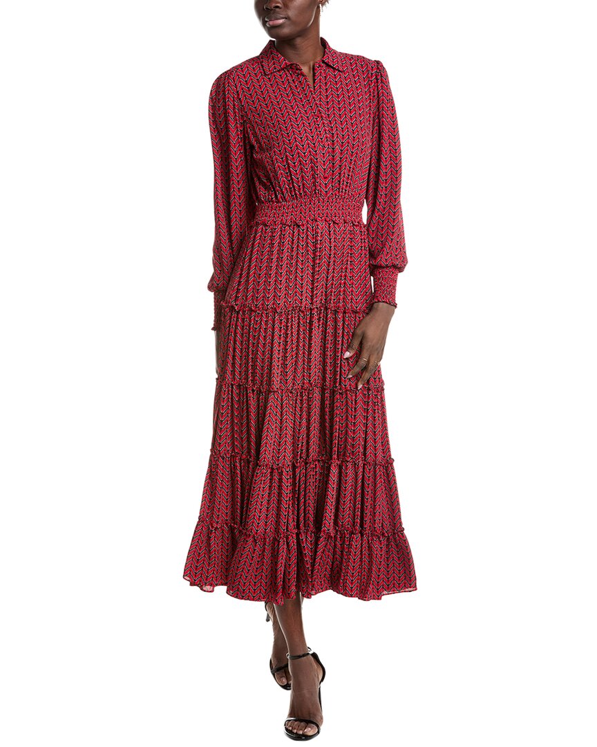 T Tahari Tiered Maxi Dress Red