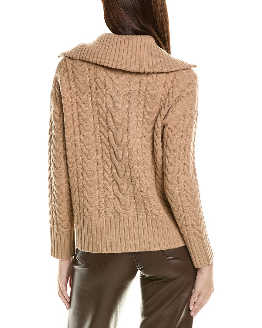 Hannah Rose Cable 1/2-Zip Wool & Cashmere-Blend Pullover