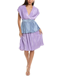 Undra Celeste Fine Pleated Wrap Dress