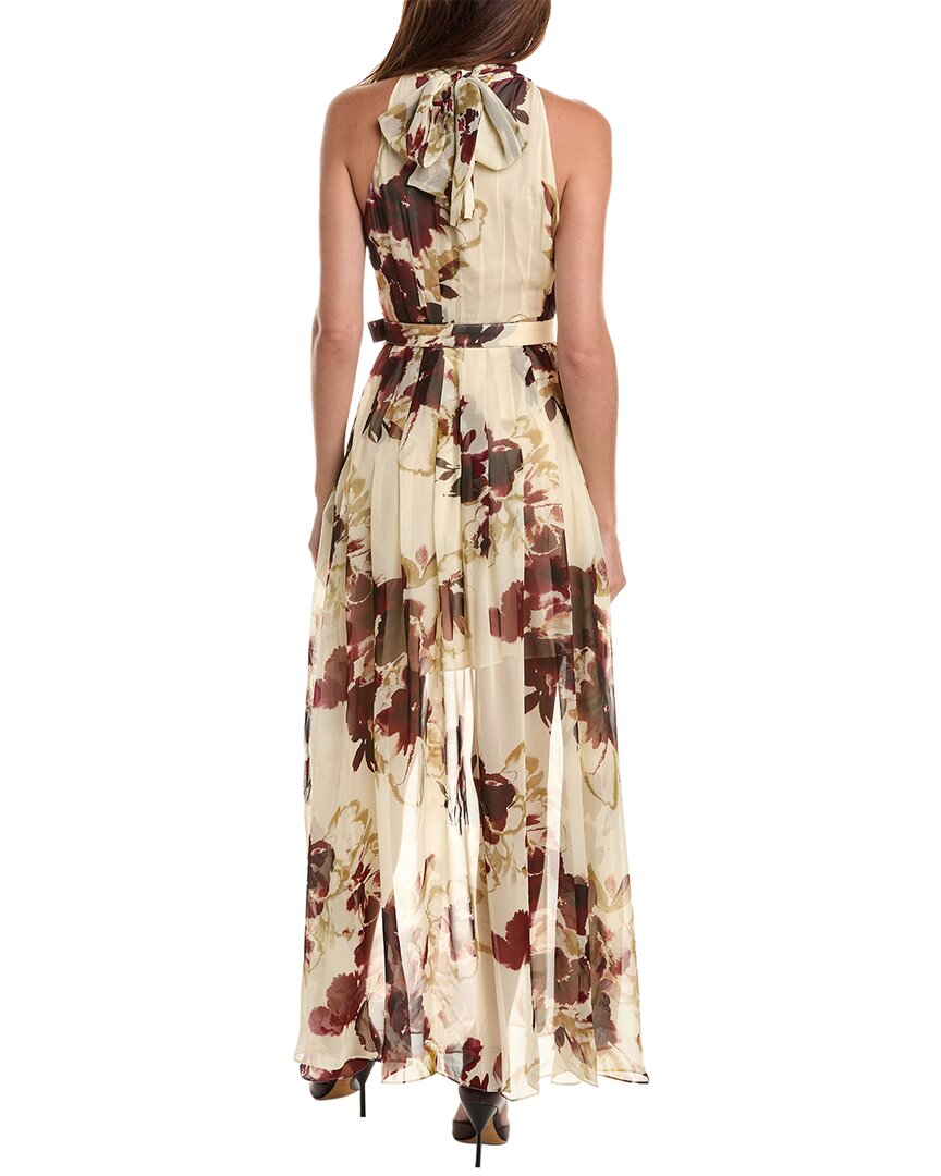 Nicholas Womens Lucia Silk-Blend Midi Dress, 0, Ivory