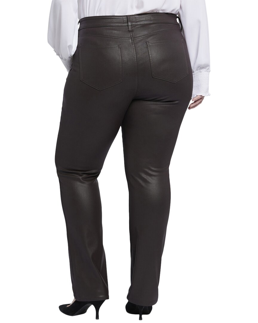 Nydj Plus Marilyn Cordovan Coated Straight Leg Jean