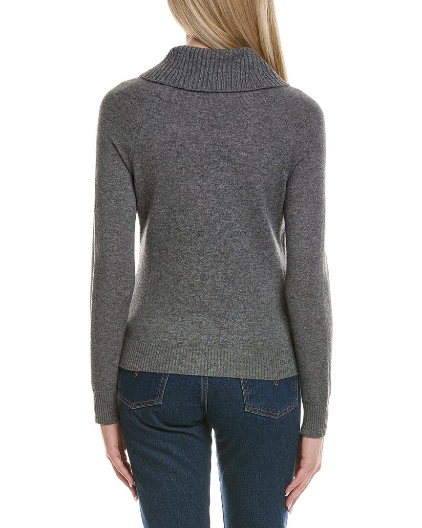 Sofiacashmere Cable Rib Texture Cowl Neck Wool & Cashmere-Blend Sweater
