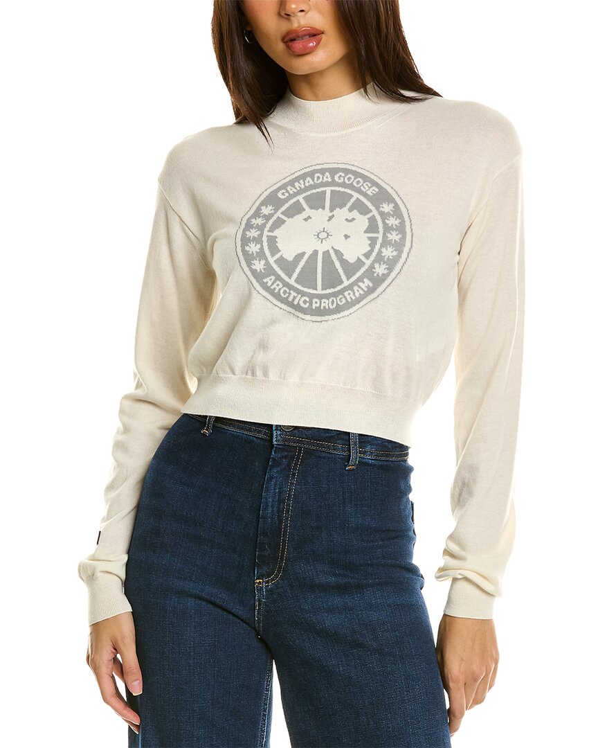 Canada Goose Logo Wool Cropped Sweater