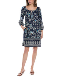 Walker & Wade Peasant Mini Dress Blue