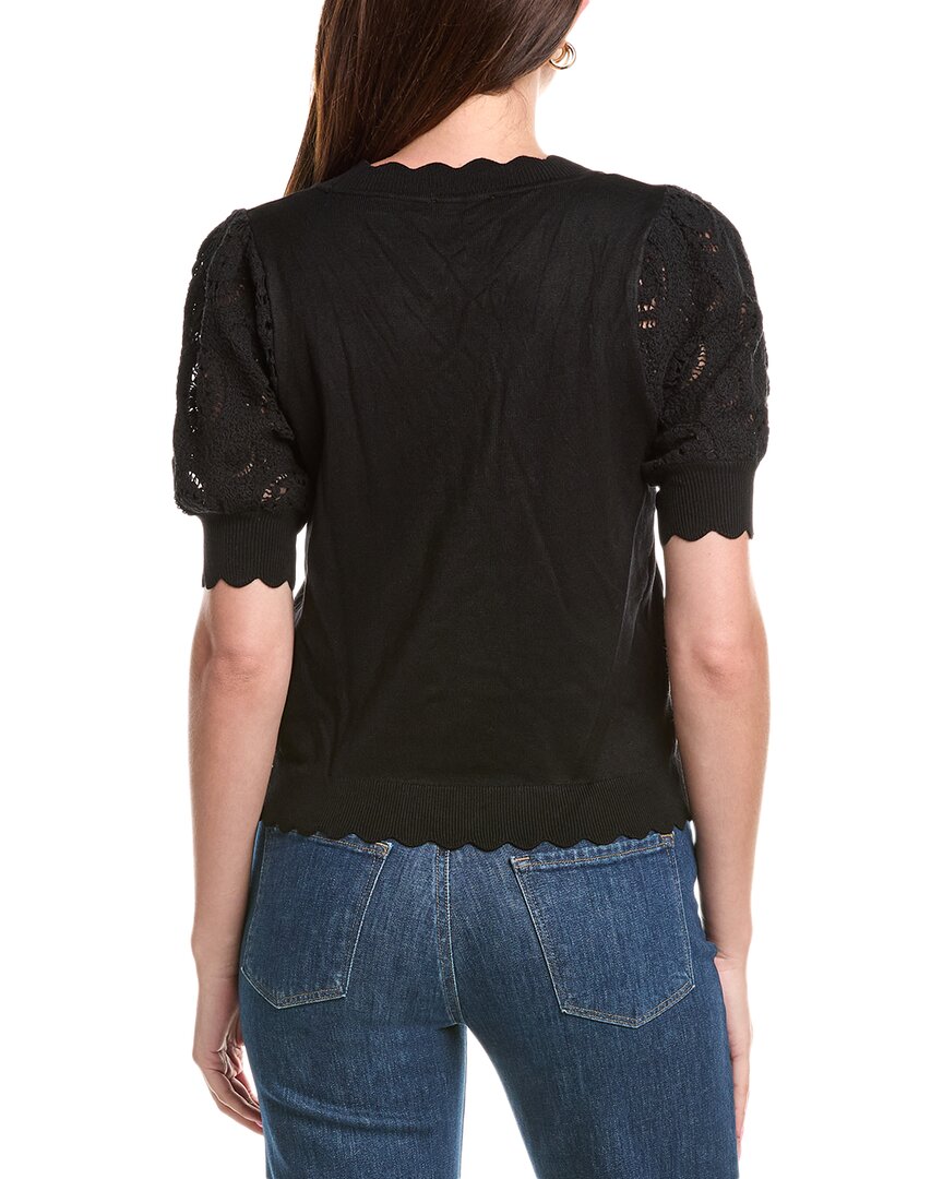 T Tahari Crochet Cardigan