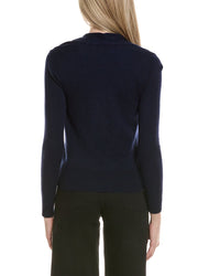 Sofiacashmere Modern Faux Wrap Wool & Cashmere-Blend Sweater
