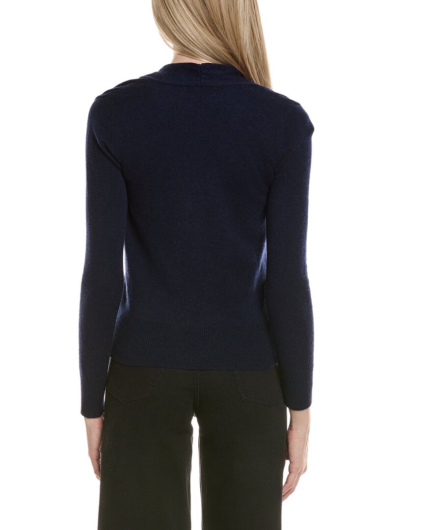 Sofiacashmere Modern Faux Wrap Wool & Cashmere-Blend Sweater