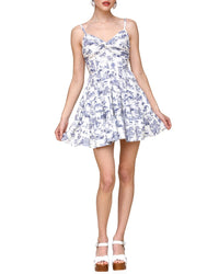 Avec Les Filles Fit & Flare Dress Blue