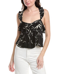 Saltwater Luxe Ruffle Tank Black