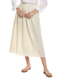 Alexis Rezza Linen-Blend Midi Skirt White