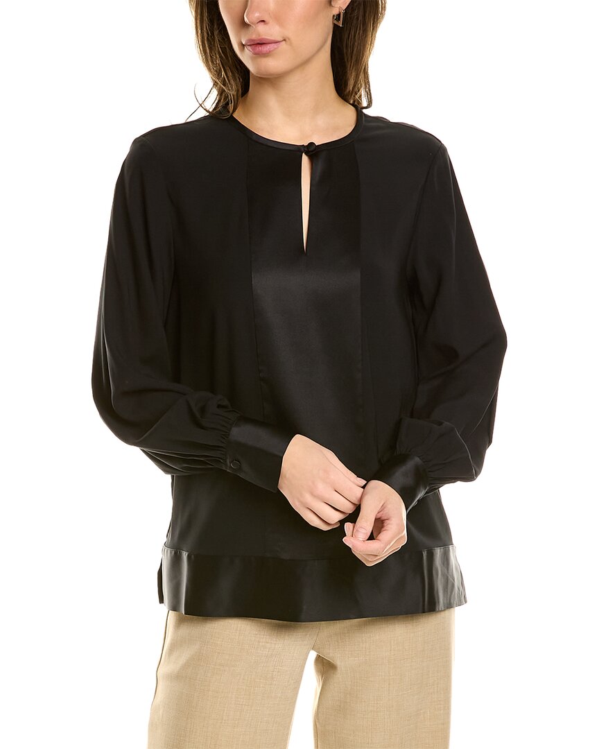 Brooks Brothers Silk-Blend Blouse Black