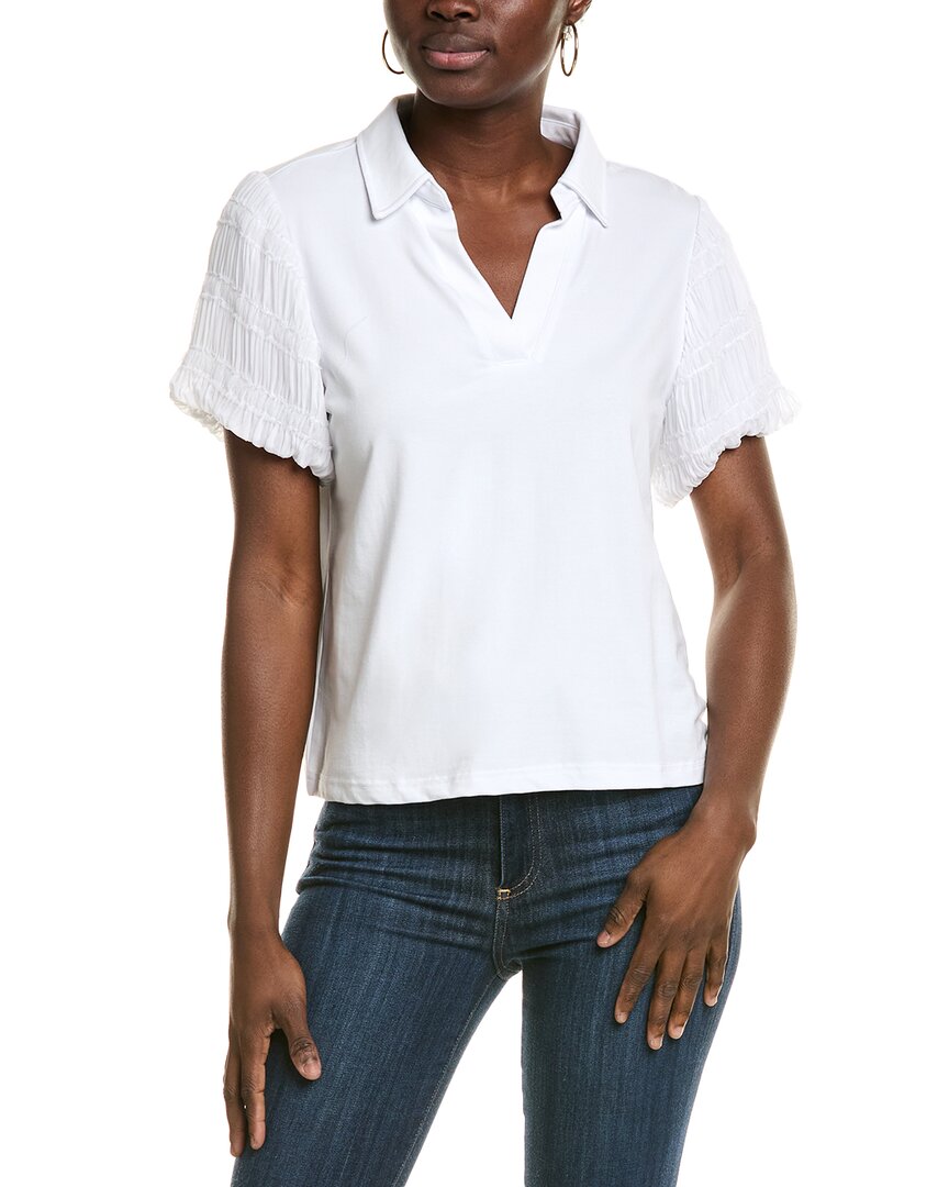Nanette Nanette Lepore Gathered Puff Sleeve Blouse White