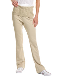 Weworewhat Cable Knit Roll Over Pant Brown Multi
