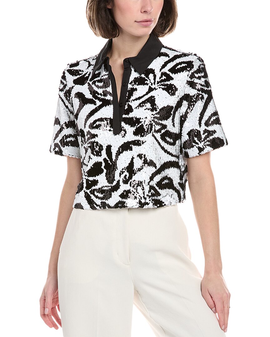 Le Superbe Hibiscus Sequin Polo Shirt